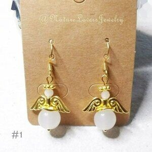 🍂🍁🍃 3/$25!!! Guardian Angel Earrings! White Angels Wings! Blessings!